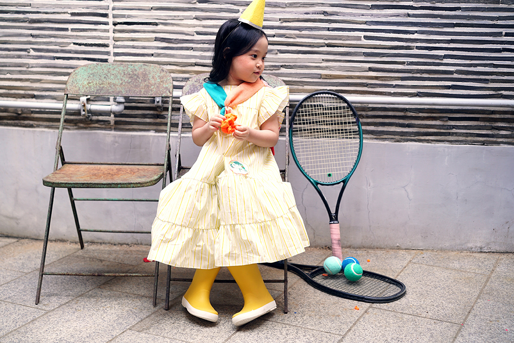 YELLOW STRIPE DRESS (YELLOW) - 50% 할인