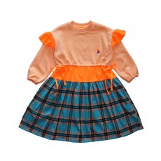 PATCHED CHECK DRESS (ORANGE) - 30% 할인