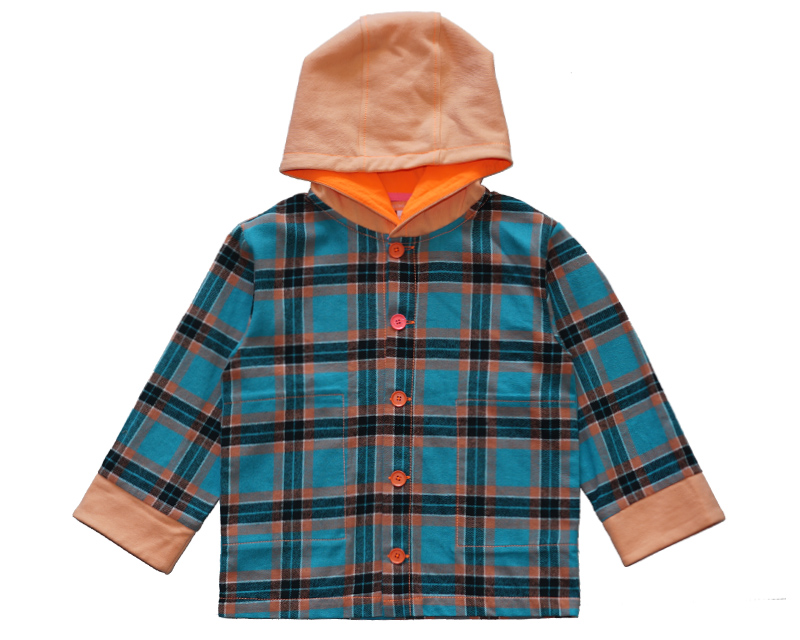 HOODY CHECK SHIRT (ORANGE) - 30% 할인